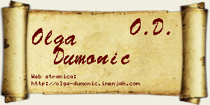 Olga Dumonić vizit kartica